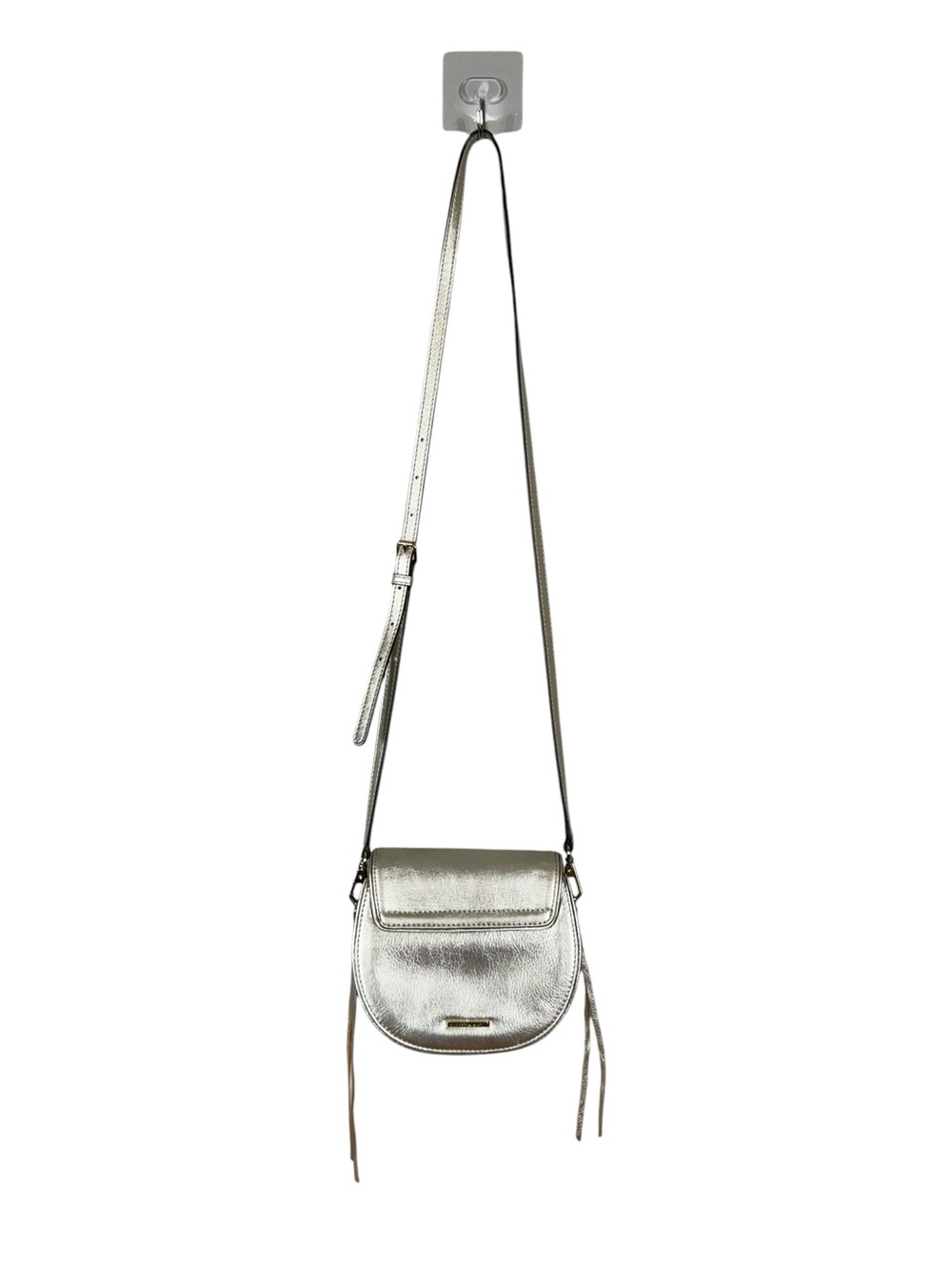 Rebecca Minkoff Gold Metallic Leather Double Zip Mini Saddle Crossbody Bag Y2K - Picture 2 of 8